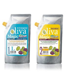 Kem duỗi Livegain Premium Rich Oliva Magic Shine L 450ml + 450ml chính hãng