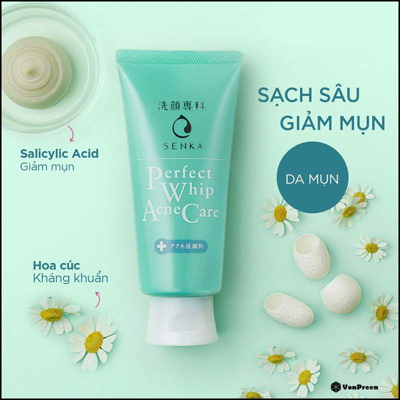 Sữa rửa mặt ưa chuộng nhất hiện nay-Sữa rửa mặt Senka Perfect Whip Acne Care