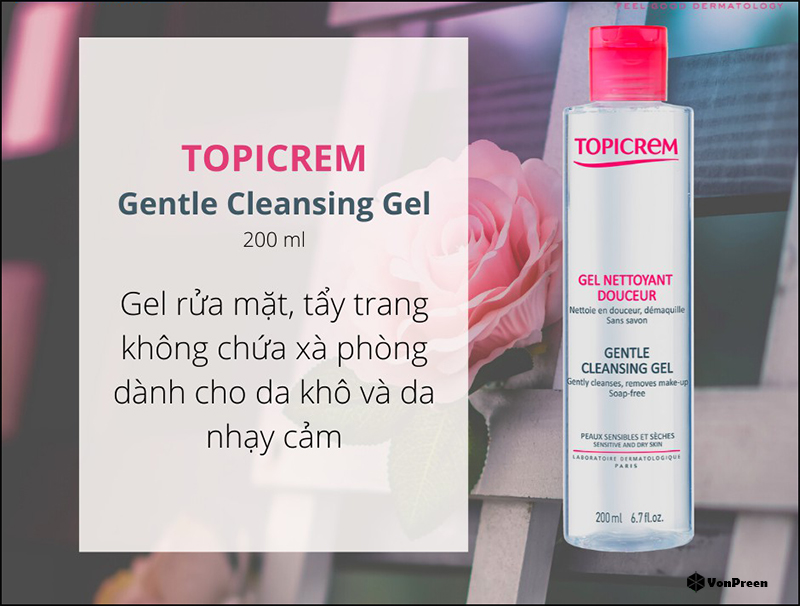 Sữa rửa mặt ưa chuộng nhất hiện nay-Gel rửa mặt Topicrem Gentle Cleansing Gel