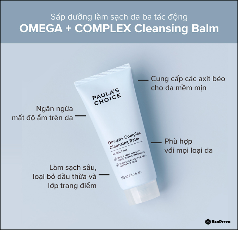 Sữa rửa mặt ưa chuộng nhất hiện này-Sáp làm sạch Paula’s Choice Omega + Complex Cleansing Balm