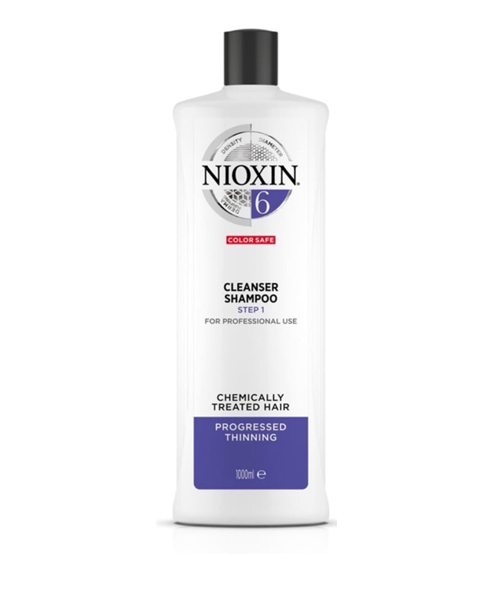 Dầu gội Nioxin 6 - 1000ml làm sạch, ngăn ngừa rụng dành cho tóc uốn, duỗi, tẩu có hiện tượng thưa rụng nhiều.